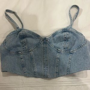 zara denim corset top